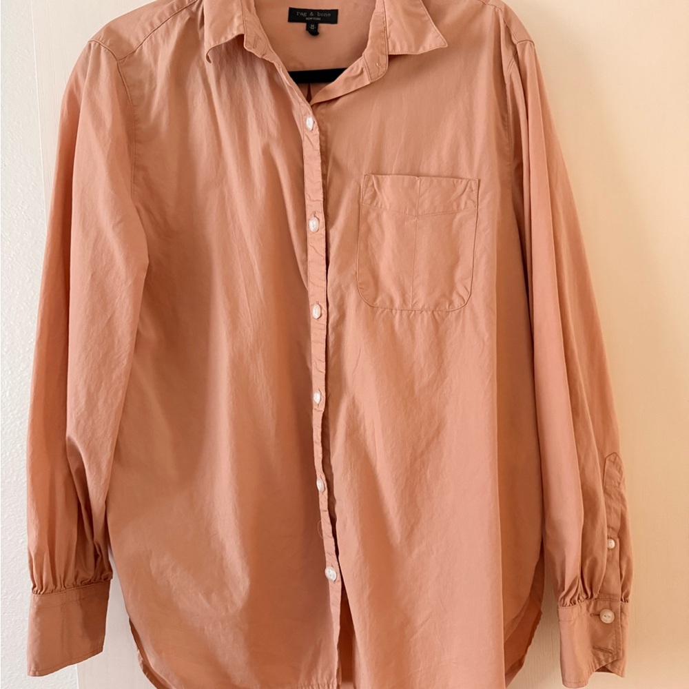 rag & bone Women’s Casual Button Down Shirt - Light Brown